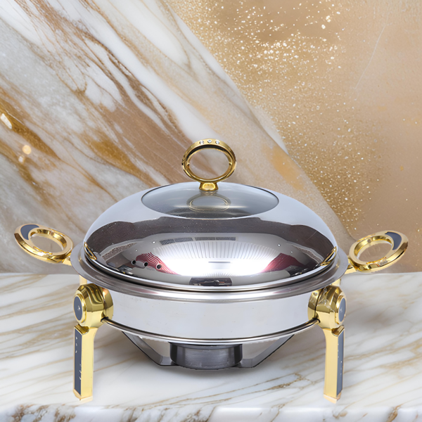 ⁦S/STEEL CHAFING DISH-SILVER+GOLD⁩ - الصورة ⁦1⁩