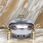 S/STEEL CHAFING DISH-SILVER+GOLD