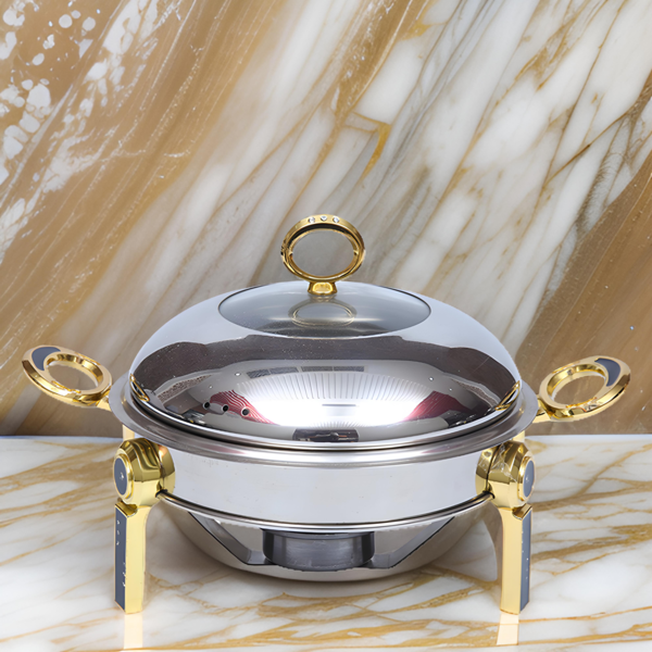 ⁦S/STEEL CHAFING DISH-SILVER+GOLD⁩ - الصورة ⁦1⁩