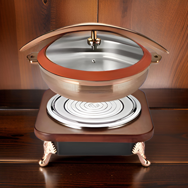 ELECTRONIC S/STEEL CHAFING DISH-4.5L-GOLD
