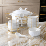 CERAMIC CASSEROLE W/BOWL & SPOON SET-2.5L+380ML*6-SOUP SET