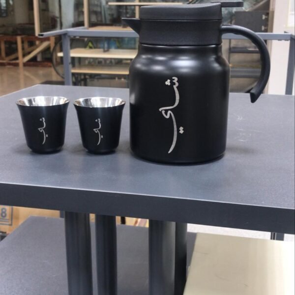 VACUUM FLASK & CUP SET-1000/60ML-BLACK