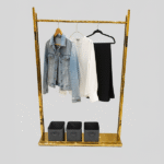 S/STEEL HANGER-GOLD-120X40X184CM