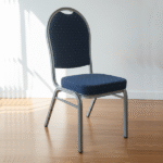 BANQUET CHAIR-BLUE W/WHITE DOTS