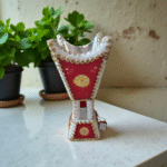 BURNER RED & WHITE W/FLOWER