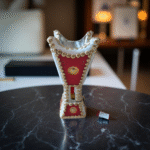 BURNER RED & WHITE W/FLOWER