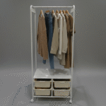 4 BOXES OF HANGER STORAGE CABINET -630X370X1520MM-WHITE