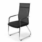 METAL+FABRIC OFFICE CHAIR-BLACK