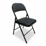METAL+PU FOLDING CHAIR-BLACK