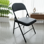 METAL+PU FOLDING CHAIR-BLACK - الصورة 2
