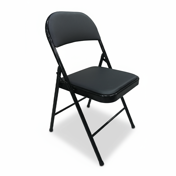 METAL+PU FOLDING CHAIR-BLACK