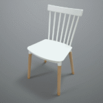 PP+WOOD LEG CHAIR-51X42.5X82X44CM