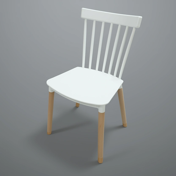 PP+WOOD LEG CHAIR-51X42.5X82X44CM