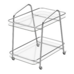 2-LAYER METAL & GLASS STORAGE RACK-60X33X65