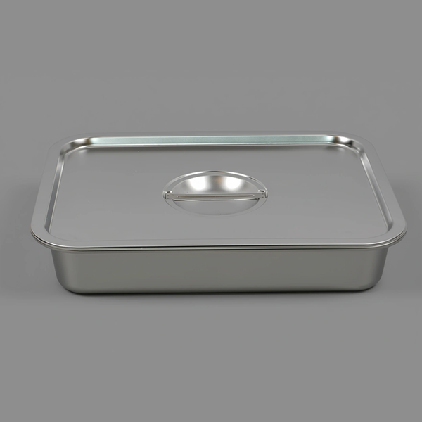 ⁦S/STEEL INSTRUMENT TRAY W/LID-40X30X7CM⁩ - الصورة ⁦1⁩