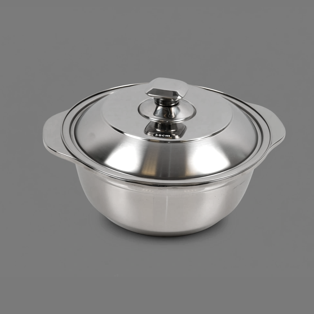 1704228120530 S/STEEL SERVING POT W/LID-26CM - Image 1