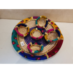 CLOTH DECORATED 1 TRAY WITH 5 BOWLS SET