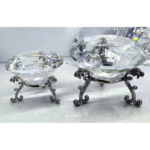 CRYSTAL HANDICRAFT-8CM-SILVER BASE