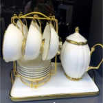 14PCS CERAMIC TEA SET W/STAND