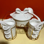 15PCS CERAMIC SOUP SET W/STAND-14.5X11X5.5/28X18.5X17.5CM