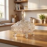 GLASS CANDY BOWL W/LID-18X12.5X20.5