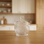 GLASS CANDY JAR W/LID-8.5X10