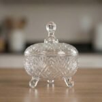 GLASS CANDY JAR W/LID-15X18
