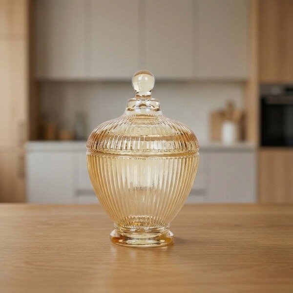 1704228091274.jpg GLASS CANDY JAR W/LID-9.5X14 - الصورة 1