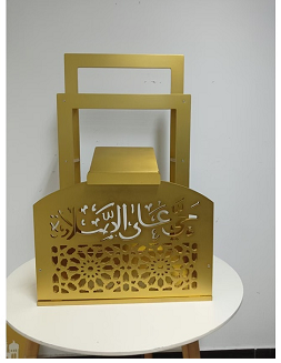 ⁦WOODEN PRAYER MAT RACK W/QURAN STAND-50X35X80CM⁩ - الصورة ⁦1⁩