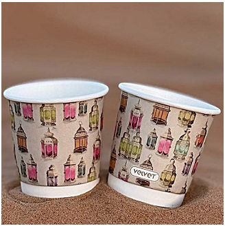 ⁦DISPOSABLE DOUBLE WALL PAPER CUP 4OZ-25PC/PKT⁩ - الصورة ⁦1⁩