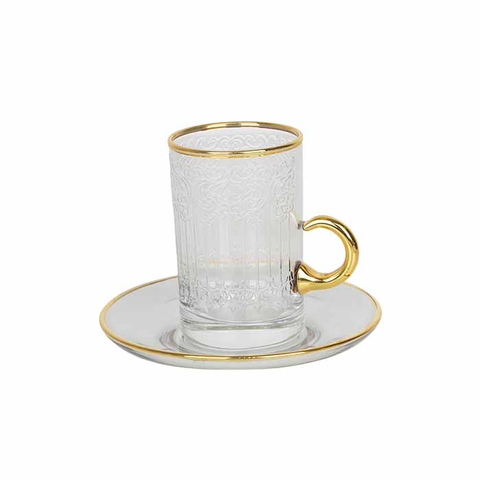 ⁦50 PCS GLASS TEA SET A-3248-48⁩ - الصورة ⁦1⁩