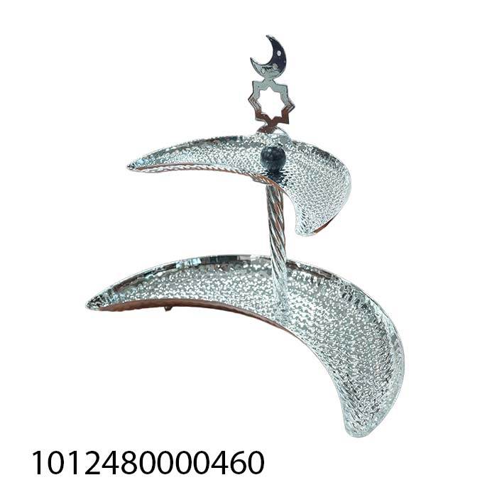1012480000460.png 2 LAYER IRON FRUIT PLATE MOON SHAPE-30*19*26 - الصورة 1
