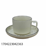 12 PCS CERAMIC TEA CUP & SAUCER SET-220ML*6
