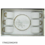 6+6PCS CERAMIC TEA CUP & SAUCER SET
