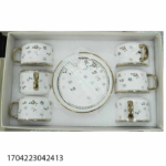 6+6PCS CERAMIC TEA CUP & SAUCER SET