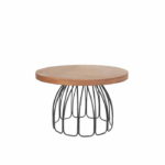 WOODEN CAKE SERVING ROUND TRAY W/STAND