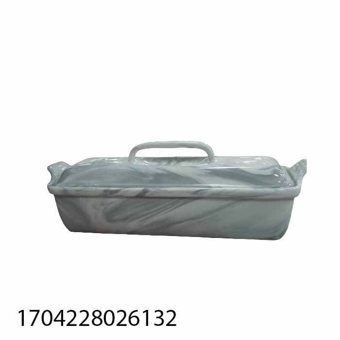 1704228026132.png CERAMIC RECT. TRAY W/COVER-31X10X10-L-009 - Image 1
