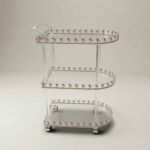 12PCS GLASS TEA CUP SET-SILVER-180CC