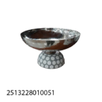 METAL FRUIT BOWL W/RESIN BASE-20X20X17