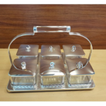 6 SEC SUGAR BOWL WITH TRAY & HANDLE-SILVER