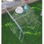 3 PCS ACRYLIC SIDE TABLE SET FULL CLEAR