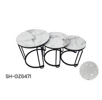 ⁦3 PCS ROUND COFFEE TABLE SET 2CTN-50+45+40CM⁩ - الصورة ⁦1⁩