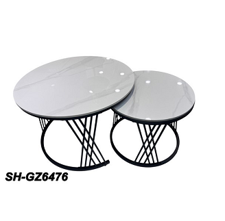 ⁦2 PCS ROUND COFFEE TABLE SET 2CTN-70+50CM⁩ - الصورة ⁦1⁩