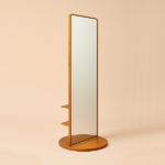 MIRROR WITH WOODEN FRAME & ROTATING BASE-50X170