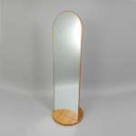 MIRROR WITH WOODEN FRAME & ROTATING BASE-50X170