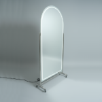 LED MIRROR WITH S/STEEL FRAME & WHEELS-216X110-2CTN SET