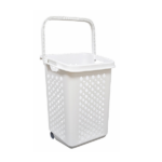 PLASTIC HANDLE BASKET W/WHEEL-50.5X39.5X63.5CM