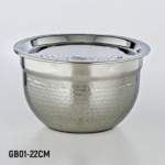 S/STEEL GERMAN BOWL W/COVER-22CM