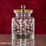 GLASS CANDY POT W/COVER MEDIUM