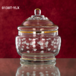 GLASS CANDY POT W/COVER BIG
